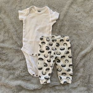 Hedgehog pants and onesie